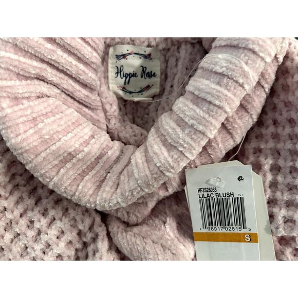 Hippie Rose Juniors Turtleneck Cable-Knit Sweater Lilac Blush Size Small New B57 - Picture 6 of 7